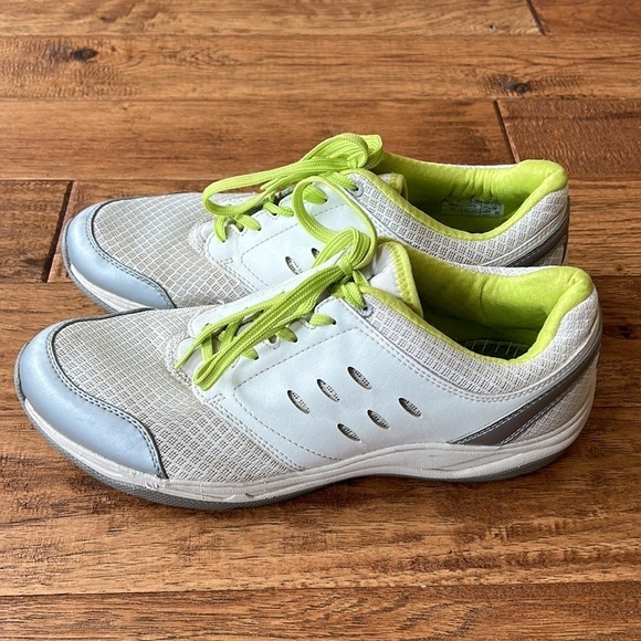 Vionic Venture Walking Sneakers Orthotic Comfort Shoes Silver & Chartreuse Sz 10 - Picture 8 of 12